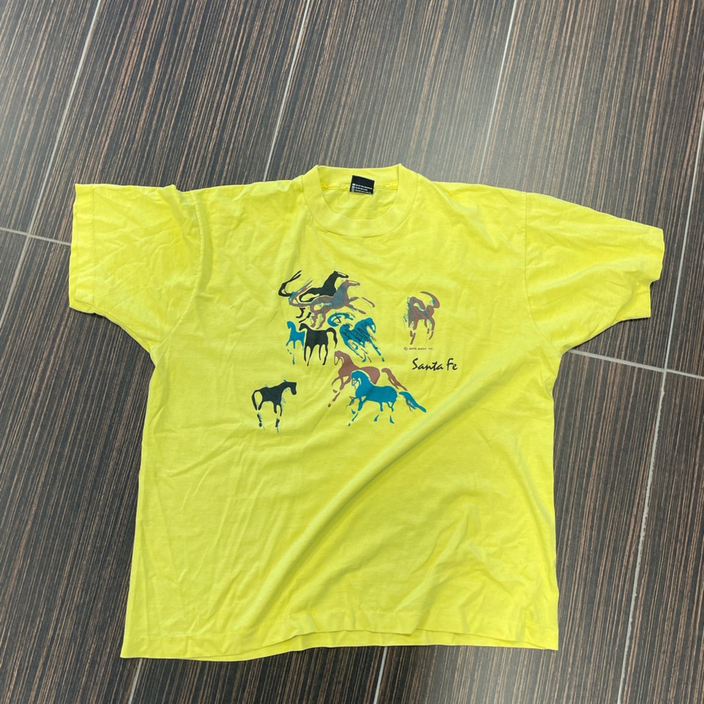 Vintage Single Stitched Rare Santa Fe T-Shirt Horses Screen Stars Best Tag